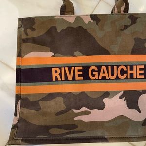 Saint Laurent style RIVE GAUCHE camo tote bag